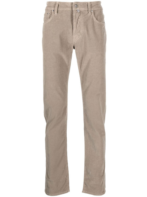 skinny-cut logo-patch trousers